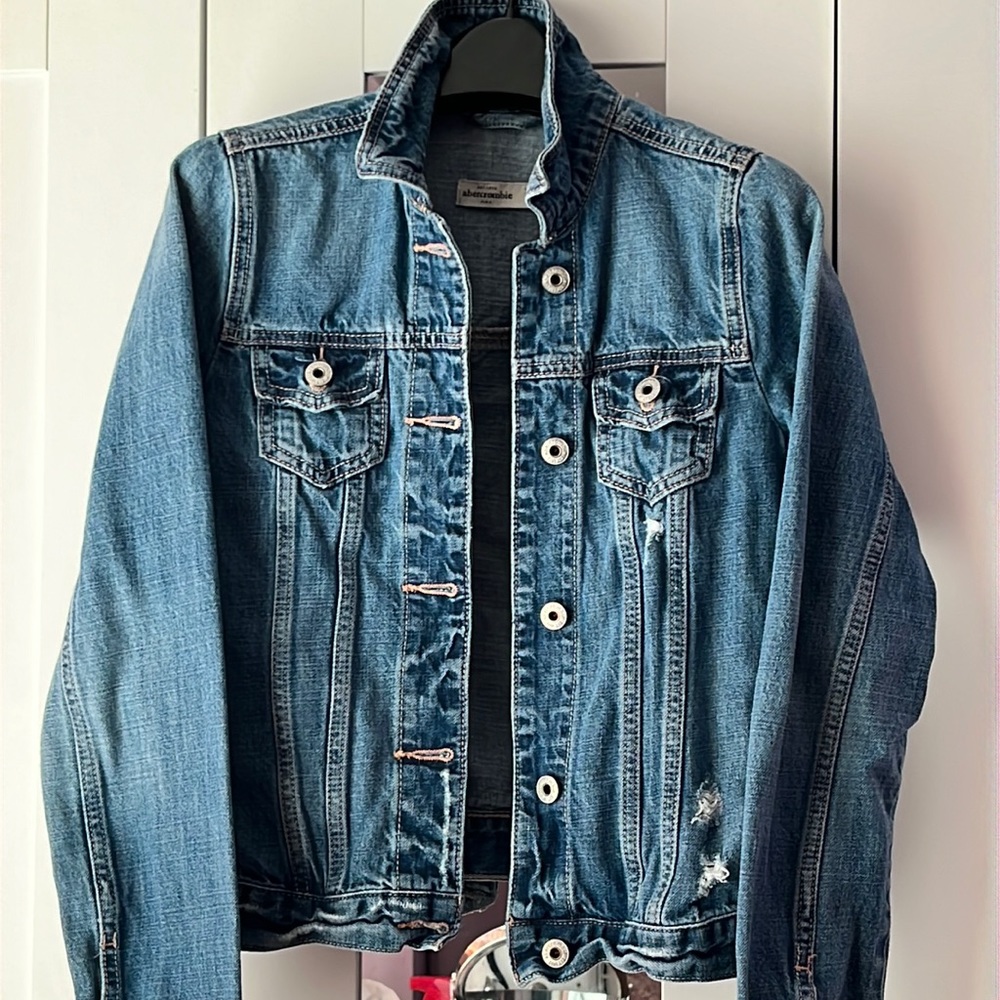 ABERCROMBIE KIDS BLUE JEANS JACKET SIZE XL/16 - Picture 1 of 4